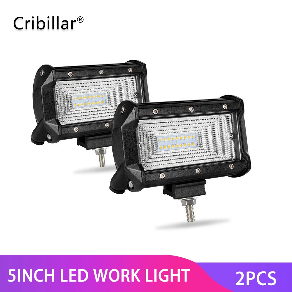 1pair Offroad 5Inch LED Work Light Bar 72W Spot Flood 12V 24V Led Light Bar For ATV Lada 4x4 Truck UAZ Auto Led Driving Light
1pair Offroad 5Inch LED Work Light Bar 72W Spot Flood 12V 24V Led Light Bar For ATV Lada 4x4 Truck UAZ Auto Led Driving Light