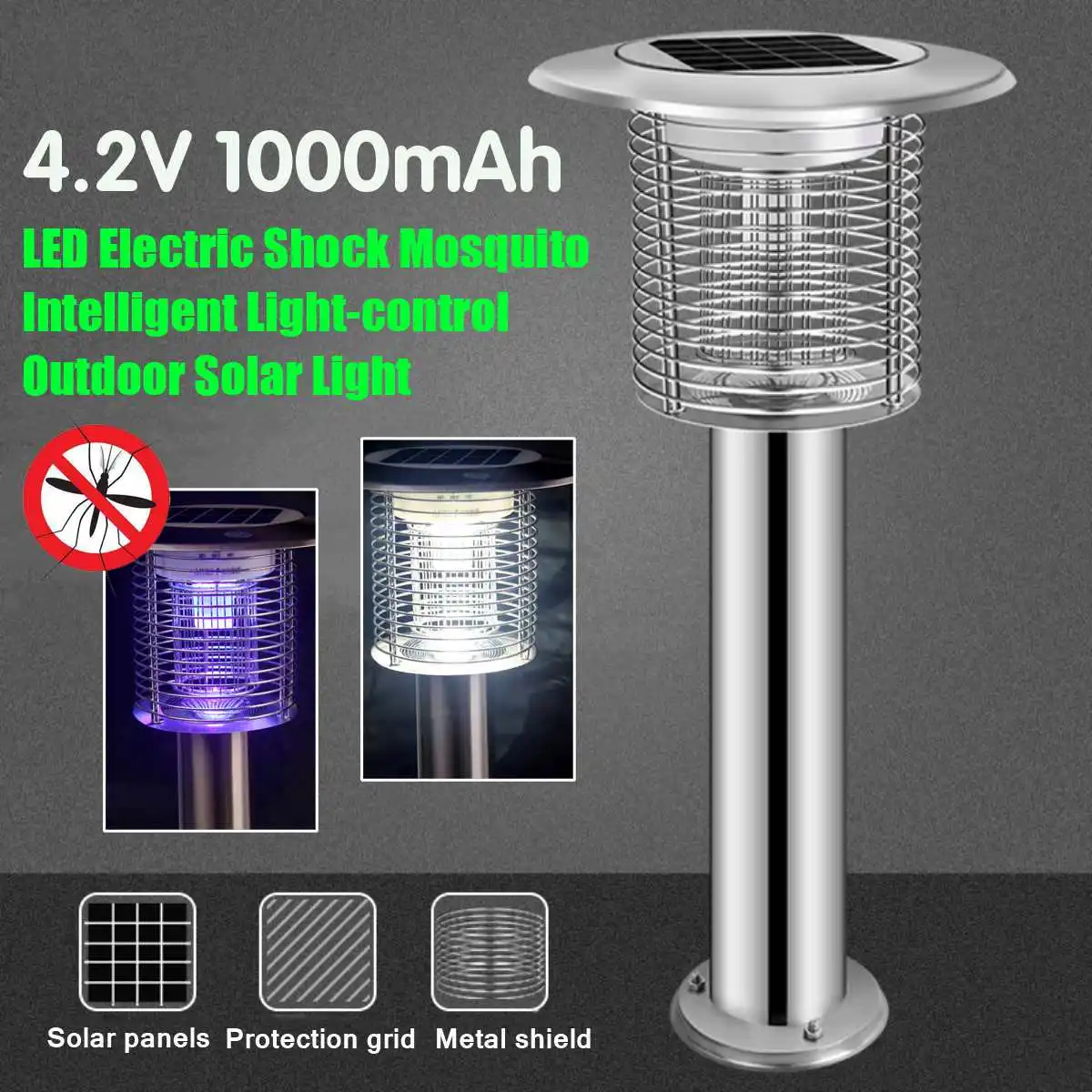 Solar Violet LED Electric Shock Mosquito Double Optical Frequency Light-control Automatic Induction Intelligent Outdoor Lamp Hot
Solar Violet LED Electric Shock Mosquito Double Optical Frequency Light-control Automatic Induction Intelligent Outdoor Lamp Hot