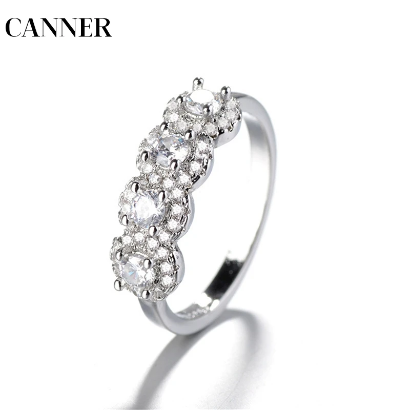 CANNER Luxury Engagement Wedding Ring Round White Stone Zircon White Gold Jewelry Bague Femme Engagement Ring R4
CANNER Luxury Engagement Wedding Ring Round White Stone Zircon White Gold Jewelry Bague Femme Engagement Ring R4