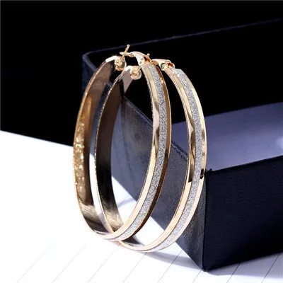 Hot Party Earrings Fashion Trendy Big Round Hoop Earrings Circle Grind Arenaceous Elegant Simple Pierced Silvery/Golden 2 Colors
Hot Party Earrings Fashion Trendy Big Round Hoop Earrings Circle Grind Arenaceous Elegant Simple Pierced Silvery/Golden 2 Colors