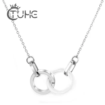 Simple Women Circle Chain Ceramic Choker Necklace Healthy Material Jewelry Bijoux Stainless Steel Two Circle Necklace
Simple Women Circle Chain Ceramic Choker Necklace Healthy Material Jewelry Bijoux Stainless Steel Two Circle Necklace