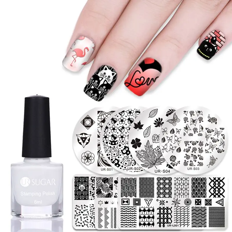 UR SUGAR 2Pcs/set Nail Stamp Polish Template Set Valentine's Floral Stamping Plate with Gold Sliver Stamping Polish DIY
UR SUGAR 2Pcs/set Nail Stamp Polish Template Set Valentine's Floral Stamping Plate with Gold Sliver Stamping Polish DIY