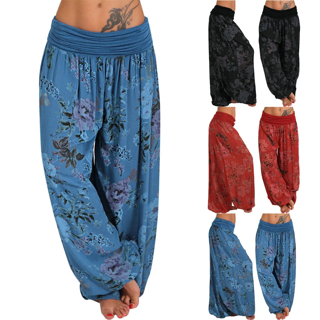 Feitong Women Bohemian Long Pants Ladies Low Waist Floral Printed Harem Pants Loose Elastic Waist Leg Pants Pants Trousers 5XL
Feitong Women Bohemian Long Pants Ladies Low Waist Floral Printed Harem Pants Loose Elastic Waist Leg Pants Pants Trousers 5XL