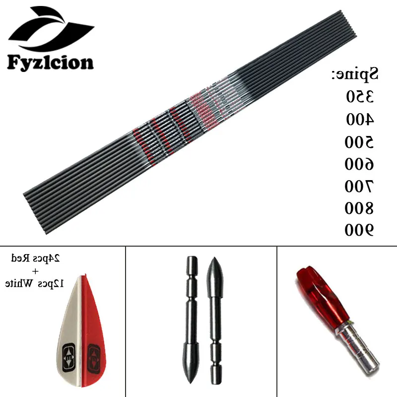 Hunting Archery Crossbow V3 V6 30inch 12pcs ID4.2mm Archery Carbon Arrows Shaft Sp350-900 Points 1.75'' Vanes Inserts
Hunting Archery Crossbow V3 V6 30inch 12pcs ID4.2mm Archery Carbon Arrows Shaft Sp350-900 Points 1.75'' Vanes Inserts