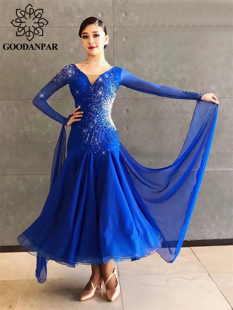 GOODANPAR New Backless Standard Lycra Ballroom Dance Dress Women Ladies Organza Competition Modern Waltz Costume Stage Dancewear
GOODANPAR New Backless Standard Lycra Ballroom Dance Dress Women Ladies Organza Competition Modern Waltz Costume Stage Dancewear