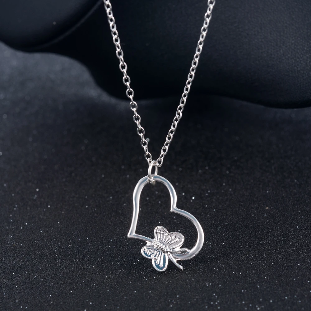 New Fashion Silver beautiful cute women Heart butterfly Pendant flower Long Necklace charm Wedding Jewelry Gifts Wholesale
New Fashion Silver beautiful cute women Heart butterfly Pendant flower Long Necklace charm Wedding Jewelry Gifts Wholesale