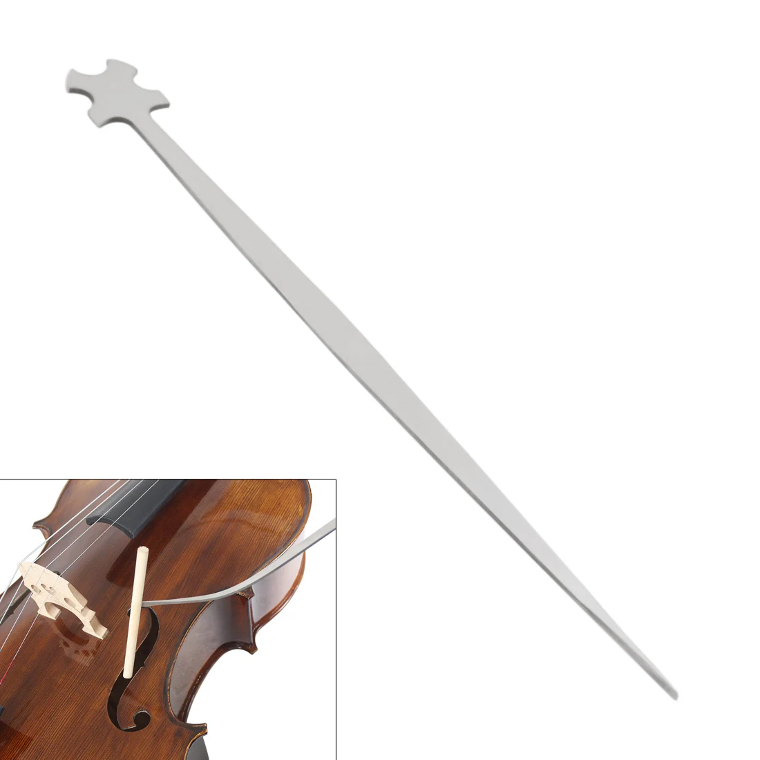 Silver Color Flexible Metal Stainless Steel Cello Sound Post Setter Violoncello Column Hook Luthier Gauge Install Tools
Silver Color Flexible Metal Stainless Steel Cello Sound Post Setter Violoncello Column Hook Luthier Gauge Install Tools
