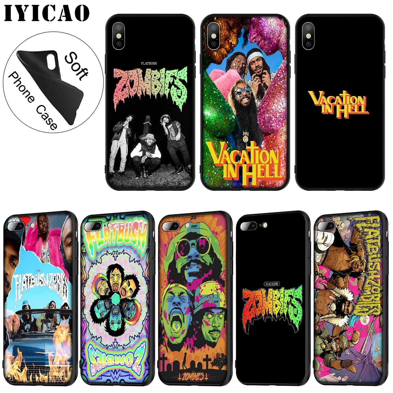 IYICAO Flatbush Zombies Soft Silicone Phone Case for iPhone XR X XS Max 6 6S 7 8 Plus 5 5S SE TPU Black Cover
IYICAO Flatbush Zombies Soft Silicone Phone Case for iPhone XR X XS Max 6 6S 7 8 Plus 5 5S SE TPU Black Cover