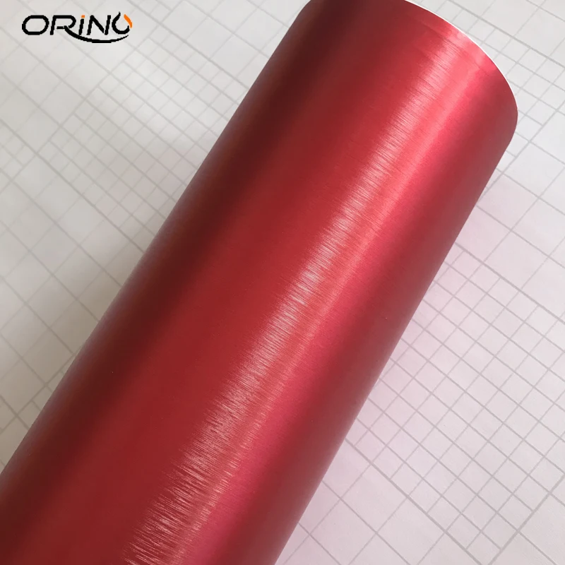 Red Brushed Metallic Vinyl Film-3