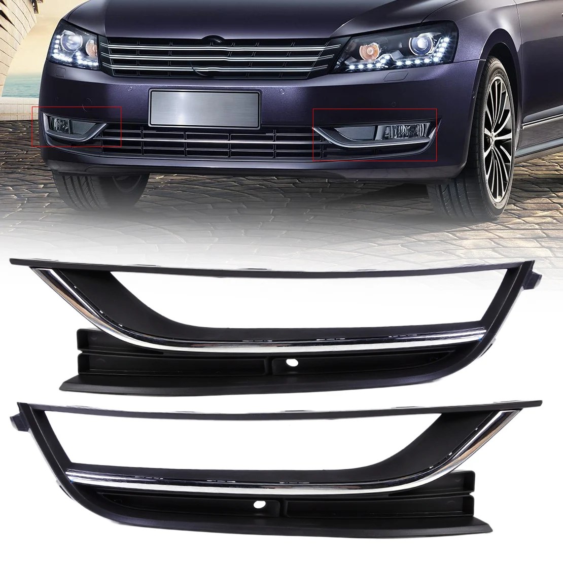 CITALL Front Bumper Left Right Fog Light Grill Grille 56D853665 56D853666 for VW Passat NMS 2012 2013 2014 only America Model
CITALL Front Bumper Left Right Fog Light Grill Grille 56D853665 56D853666 for VW Passat NMS 2012 2013 2014 only America Model