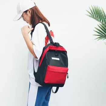 

College of the wind The backpack Fashion Neutral Students Nylon Hit Color Shoulder Bag School Bag lady men Tote Mochila Feminina