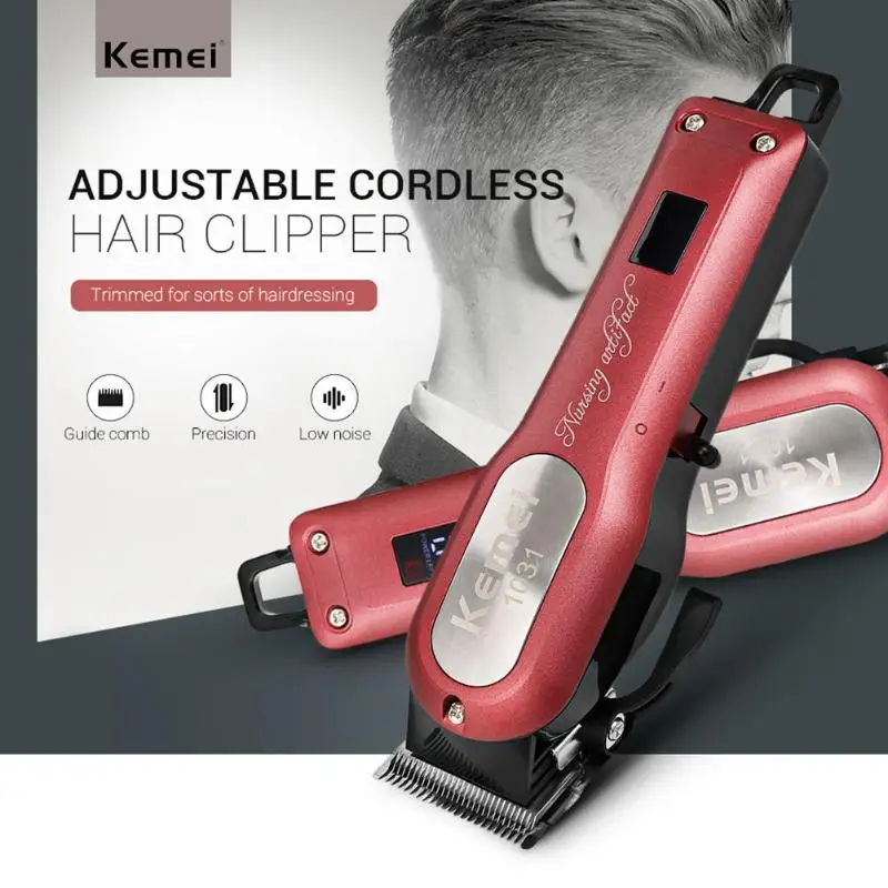 

Kemei KM-1031 Electric Hair Trimmer Professional Hair Clipper Cordless Cutting Cutter Shaving Machine Beard Trimmer Razor