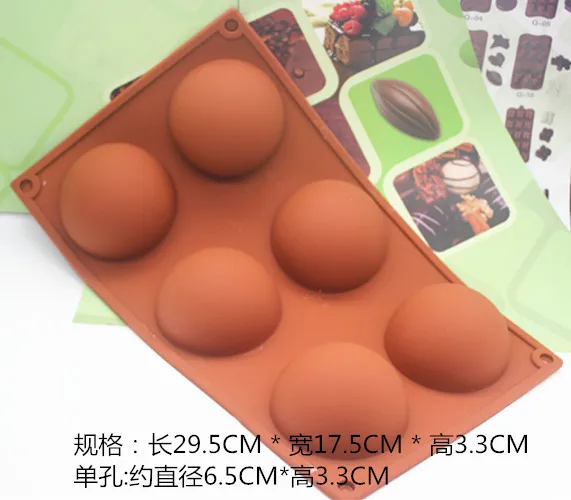 6 - hole large semi-circular hemispherical DIY silicone cake mold soap jelly pudding chocolate baking molds
6 - hole large semi-circular hemispherical DIY silicone cake mold soap jelly pudding chocolate baking molds