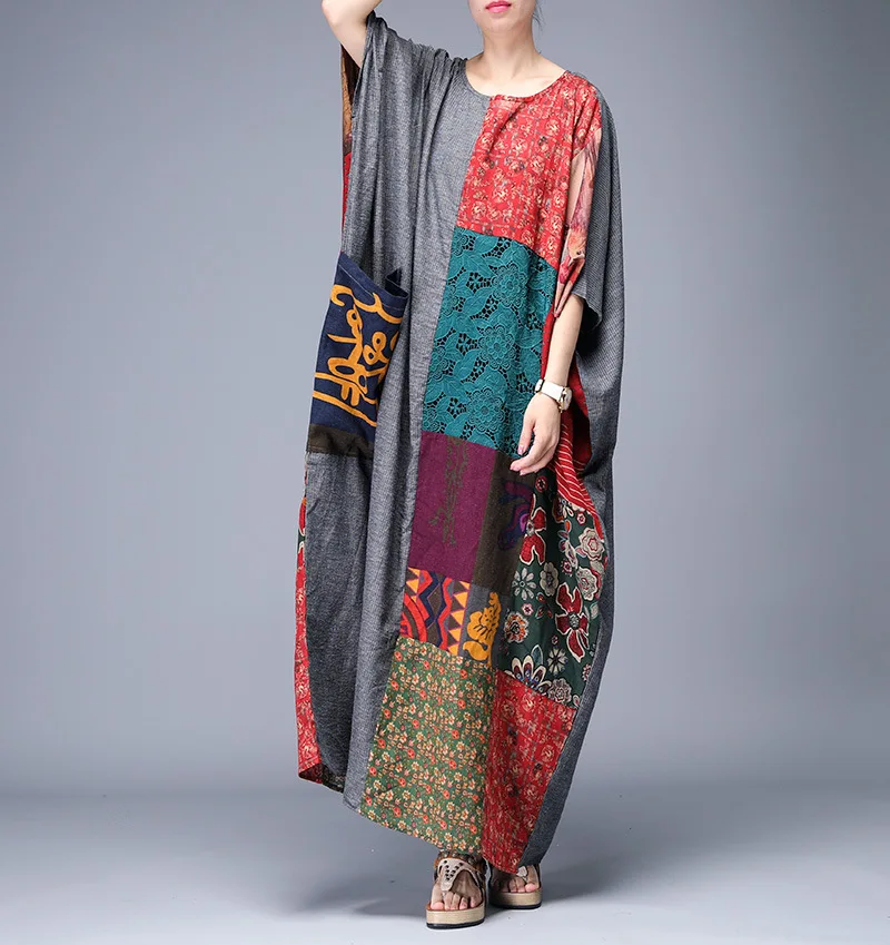 Women Summer Cotton Linen Patchwork Plus Size Dress Ladies Oversized Female Vintage Dresses Robes Ladies Retro Dress 2019 
Women Summer Cotton Linen Patchwork Plus Size Dress Ladies Oversized Female Vintage Dresses Robes Ladies Retro Dress 2019