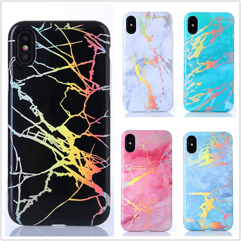 Luxury Hot Stamping Marble Colors Soft Phone Cases Coque Fundas Cover Capa for iPhone 6 6S Plus 7 8 X XS case | Мобильные телефоны