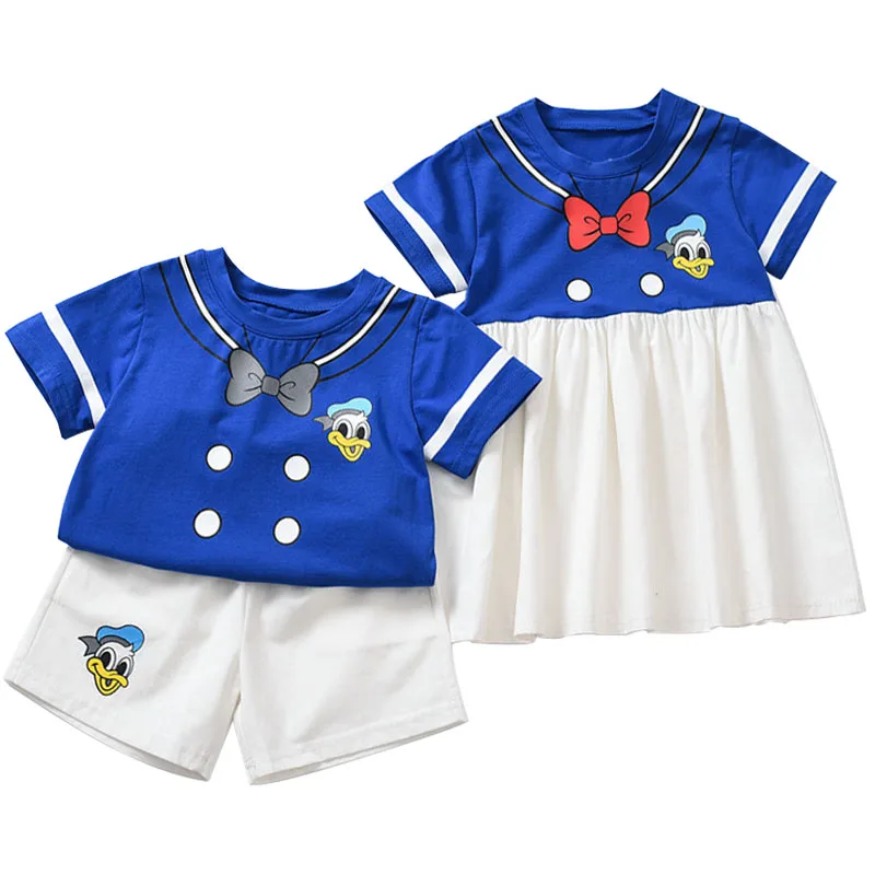 2019 New Boy Clothes Set Summer Cotton Girl Dress Children Donald Duck T-shirt +Shorts Set 2Pcs Boys Girls Cartoon Clothing 1-6T
2019 New Boy Clothes Set Summer Cotton Girl Dress Children Donald Duck T-shirt +Shorts Set 2Pcs Boys Girls Cartoon Clothing 1-6T