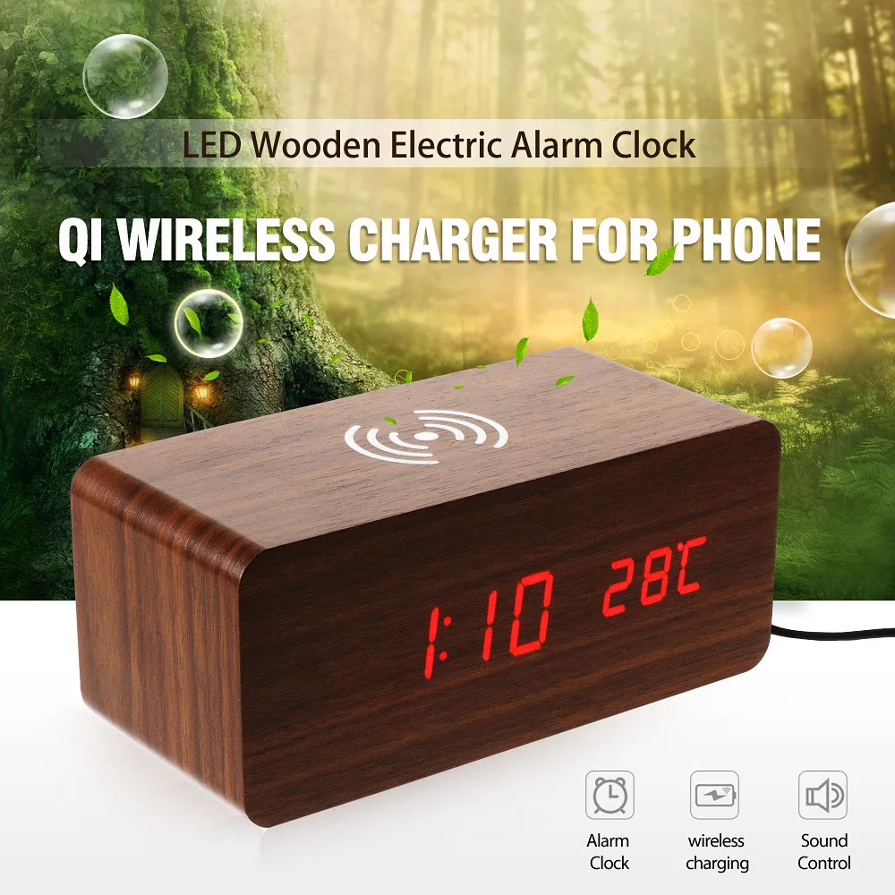 Tmoxen Wireless Charger Wood For iPhone 8Plus X XR XS LED Alarm Clock Sound Control Qi Wireless Charging for Samsung S9 S10 Plus
Tmoxen Wireless Charger Wood For iPhone 8Plus X XR XS LED Alarm Clock Sound Control Qi Wireless Charging for Samsung S9 S10 Plus