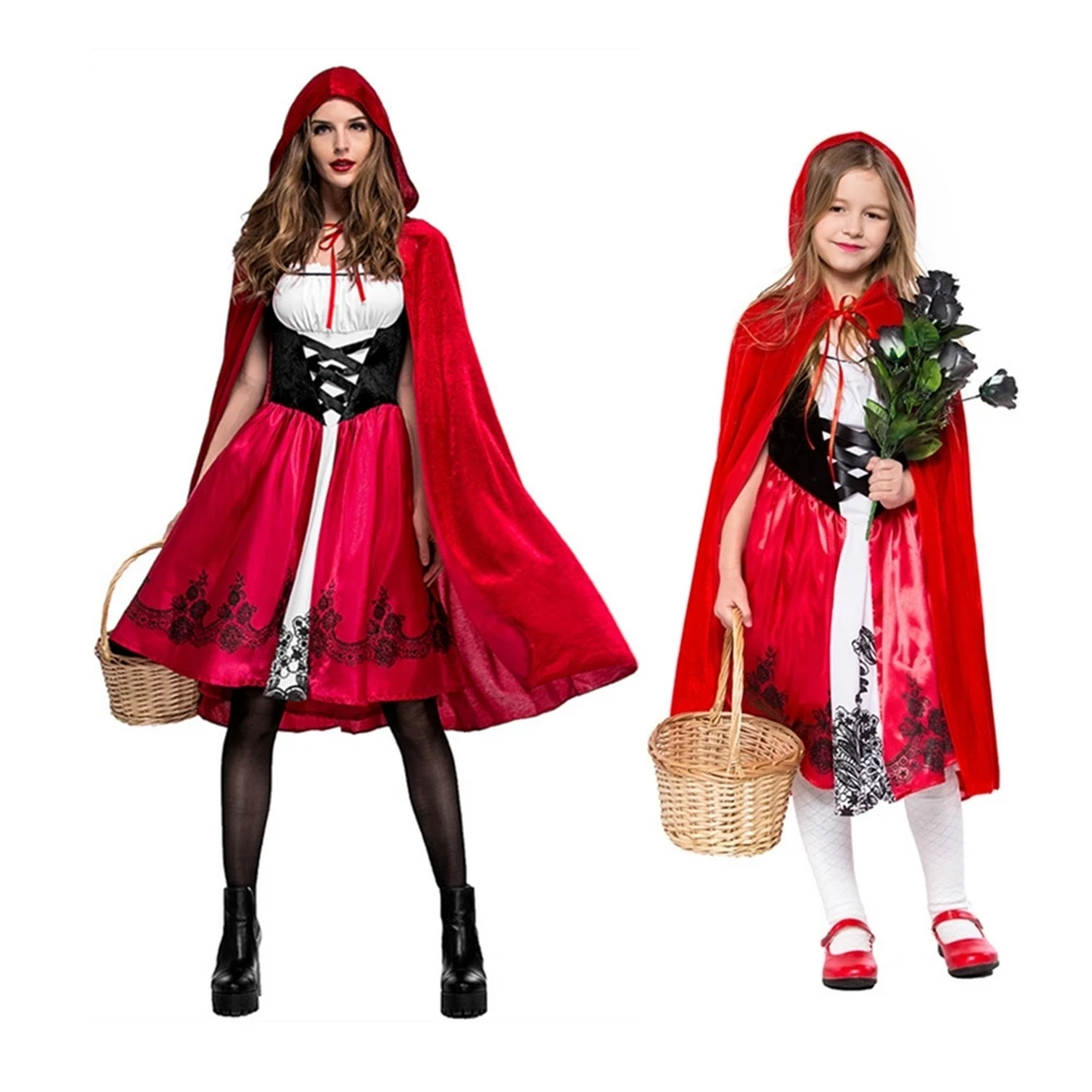 Girl Women Little Red Riding Hooded Costume Halloween Party Robe Embroidery Dress And Cloak Cosplay Fantasia Game Uniform
Girl Women Little Red Riding Hooded Costume Halloween Party Robe Embroidery Dress And Cloak Cosplay Fantasia Game Uniform