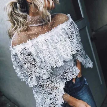 Fashion 2019 Women Long Sleeve Lace Mesh Top Female Floral Sexy Shirt Casual Black White Tops
Fashion 2019 Women Long Sleeve Lace Mesh Top Female Floral Sexy Shirt Casual Black White Tops