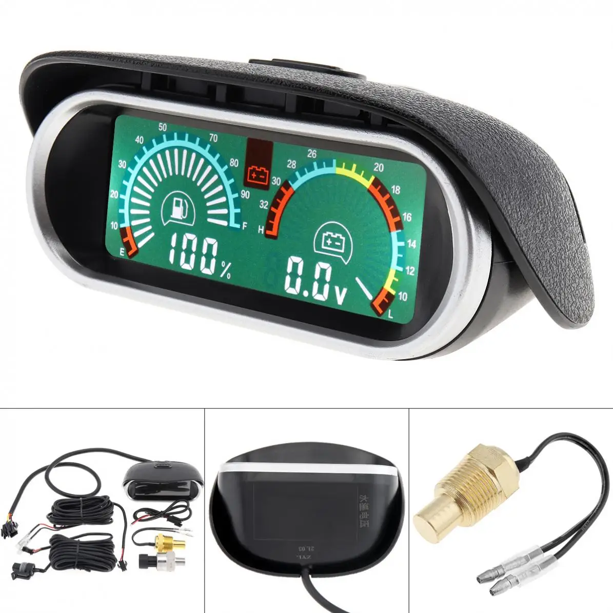 12V Universal 2 In 1 Car LCD Digital Meter Fuel Gauge + Water Temperature Gauge with Sensor for Car / Truck
12V Universal 2 In 1 Car LCD Digital Meter Fuel Gauge + Water Temperature Gauge with Sensor for Car / Truck