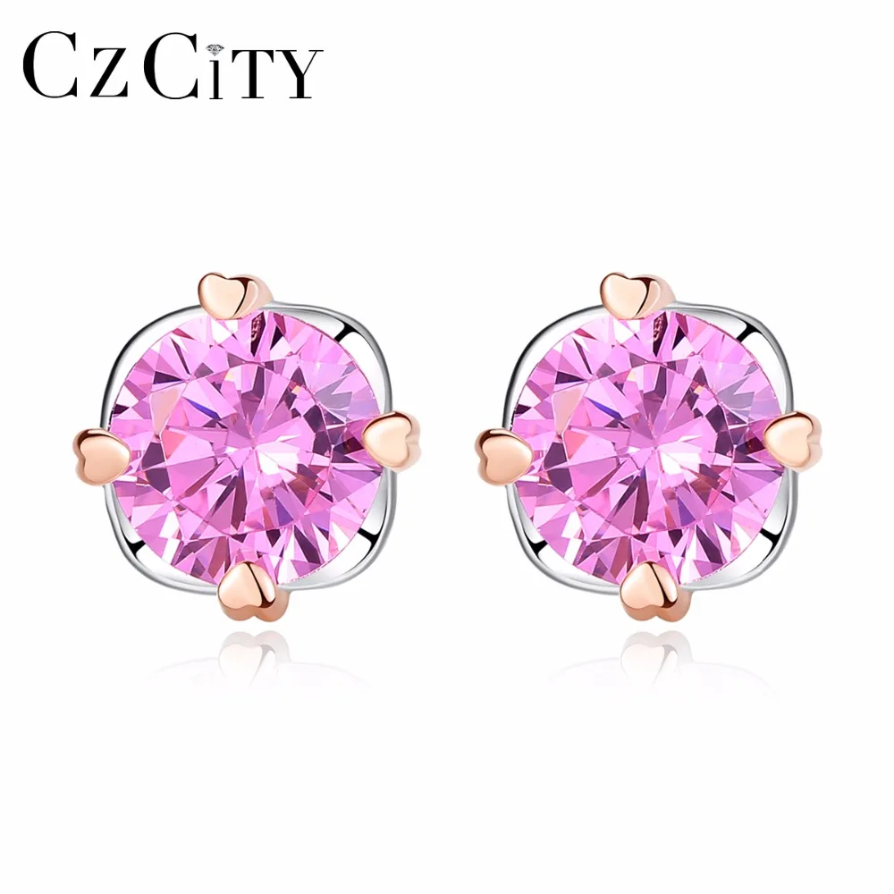 CZCITY Pink Zircon Stone Crystal Small Earrings Stud Earrings Stud Genuine Sterling Silver 925 Women Jewelry Brand New Fashion
CZCITY Pink Zircon Stone Crystal Small Earrings Stud Earrings Stud Genuine Sterling Silver 925 Women Jewelry Brand New Fashion