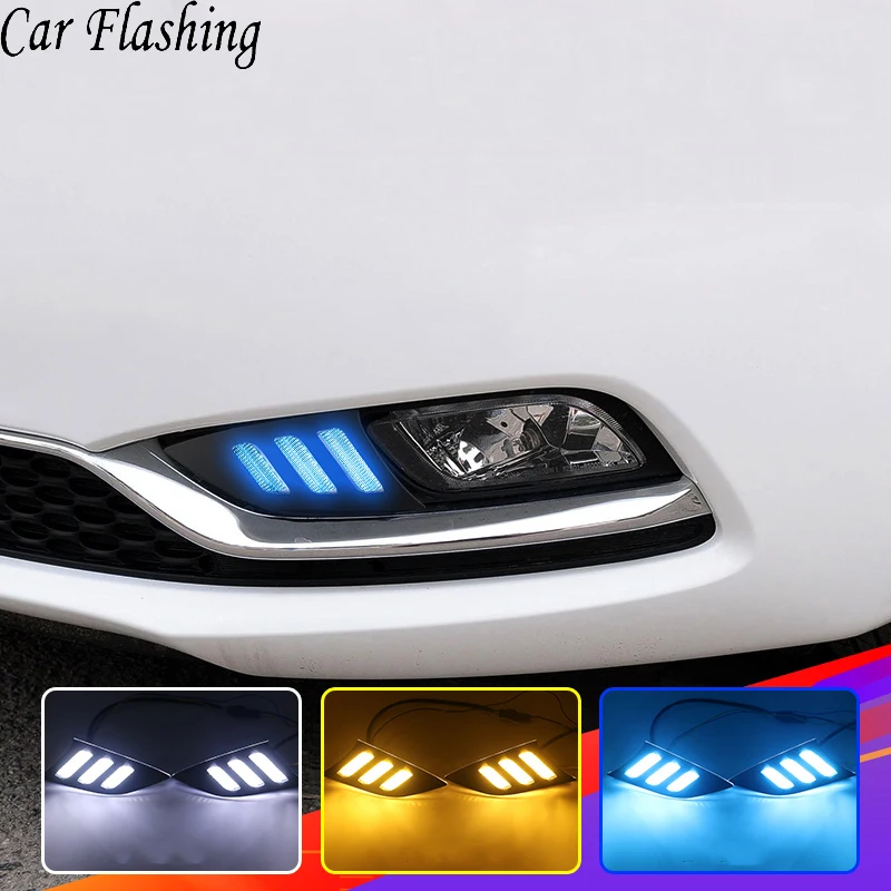 Car Flashing 1 Set Styling DRL Daytime Running Light Fog Lamp with Turn Signal For KIA K3 CERATO 2013 2014 2015 2016 |