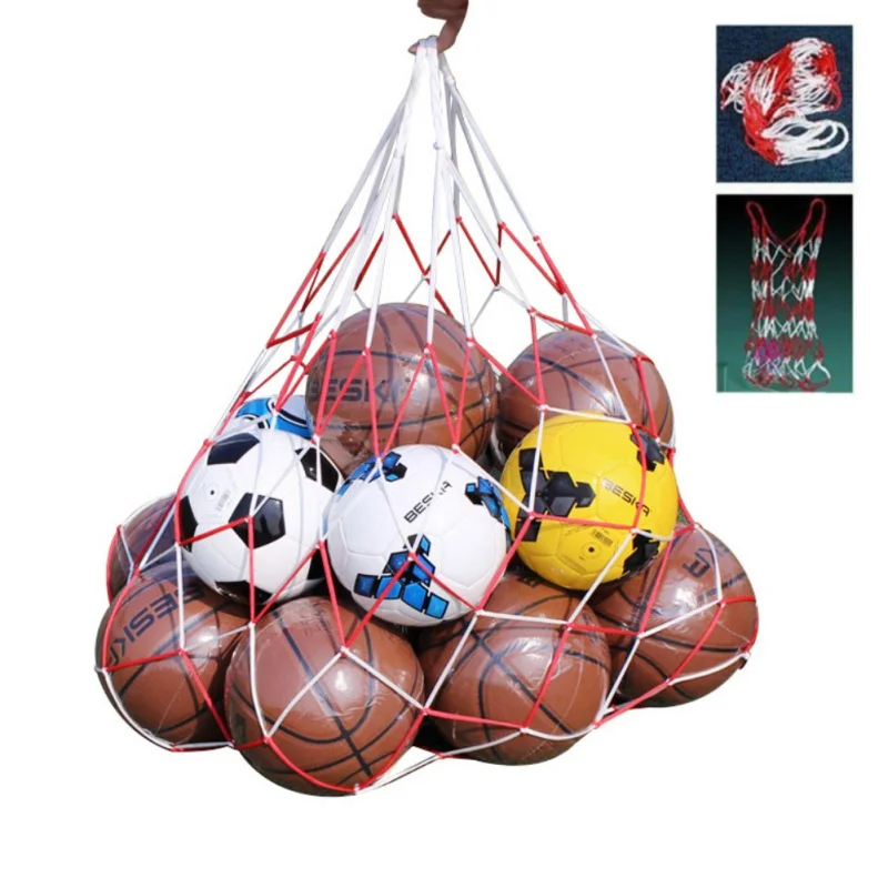 Image Sports Soccer Carry Bag Portable Sports Nylon Rope Equipment Football Balls Volleyball Ball Mesh Bag Can Hold 10 Balls