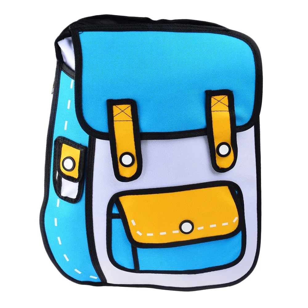 New 3D Jump Style 2D Drawing Cartoon Paper Bag Comic Backpack Messenger Tote Fashion Cute Student Bags Unisex mochila Bolos
New 3D Jump Style 2D Drawing Cartoon Paper Bag Comic Backpack Messenger Tote Fashion Cute Student Bags Unisex mochila Bolos