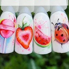 1 pièces Fraise Fruits D'été Potable Autocollants Pour Ongles Manucure Nail Art de Transfert D'eau De Conception Filigrane Beauté Décalques TRSTZ(China)