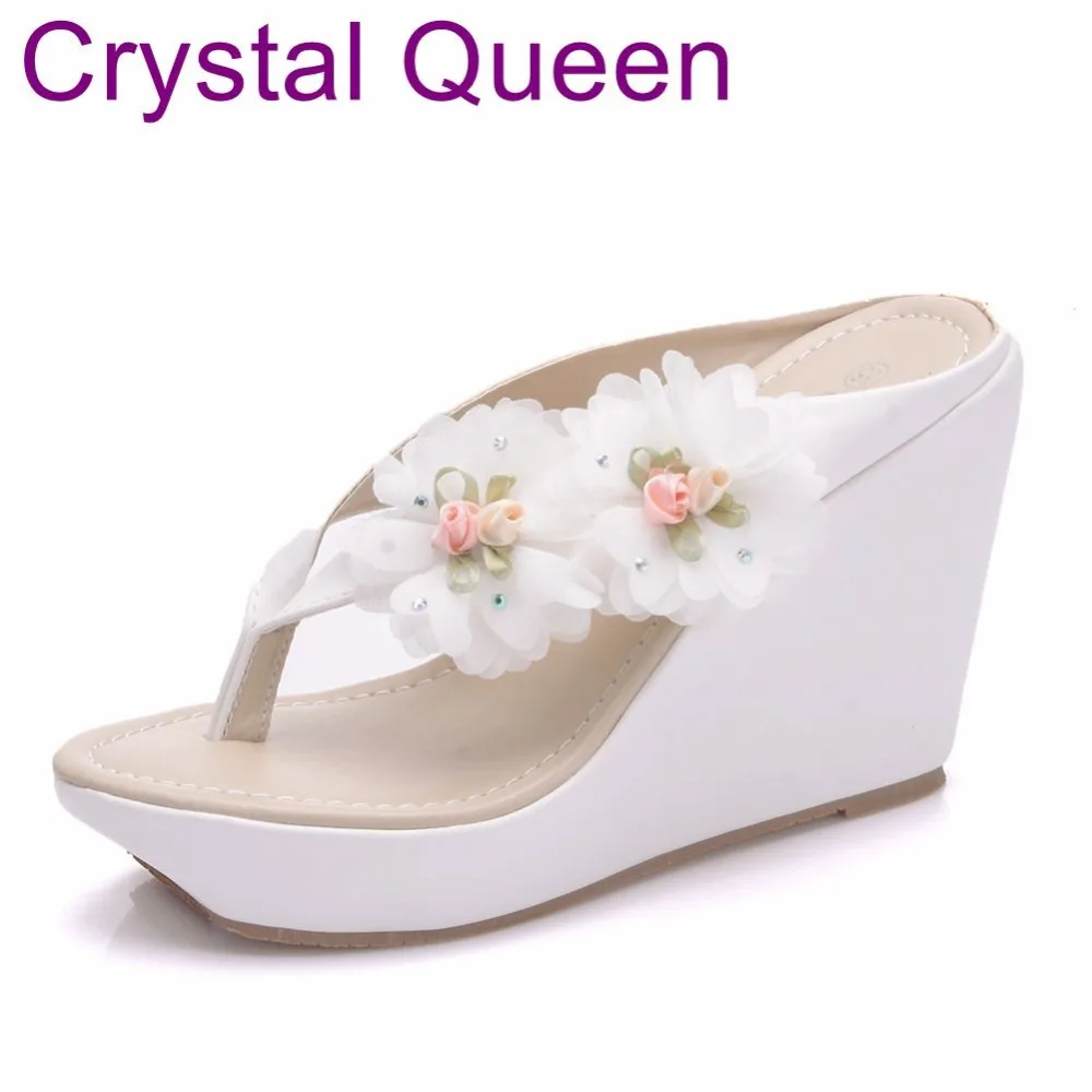 Crystal Queen Wedges Shoes Sandals 2018 Summer Sandals Women Flower Flip Flops Platform Wedges Sandalias Plataforma Blancas Flip
Crystal Queen Wedges Shoes Sandals 2018 Summer Sandals Women Flower Flip Flops Platform Wedges Sandalias Plataforma Blancas Flip