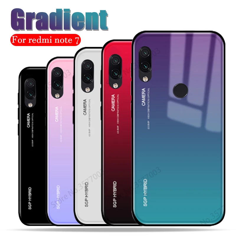 Case For xiaomi redmi note 7 Glass Gradient Phone cover redmi note 7 case xiomi xaomi redmo note7 6.3" Fashion hard Cases Coque
Case For xiaomi redmi note 7 Glass Gradient Phone cover redmi note 7 case xiomi xaomi redmo note7 6.3" Fashion hard Cases Coque