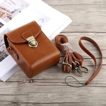 Full Body Camera Buckle Lock PU Leather Case Bag with Hand Strap & Neck Strap for Canon G7X II / G9X Mark II, Sony RX100 / M2 
Full Body Camera Buckle Lock PU Leather Case Bag with Hand Strap & Neck Strap for Canon G7X II / G9X Mark II, Sony RX100 / M2
