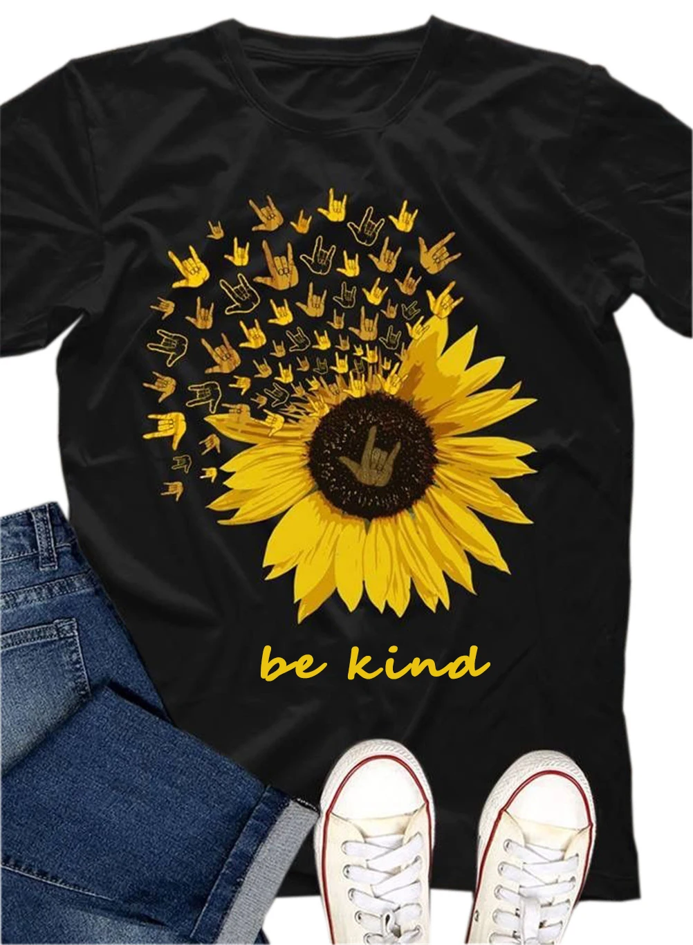 Be Kind T-Shirt Women Yellow Sunflower Printed Tops Grunge Aesthetic Unisex Shirts Summer Fashion Tee Black Grey
Be Kind T-Shirt Women Yellow Sunflower Printed Tops Grunge Aesthetic Unisex Shirts Summer Fashion Tee Black Grey