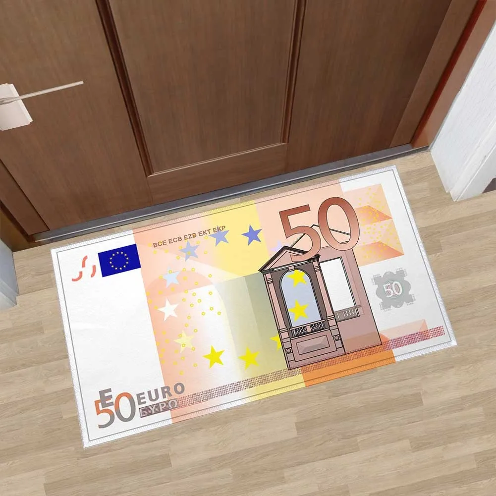 Custom Design Euro Money Doormats Carpets For Badroom Tapete