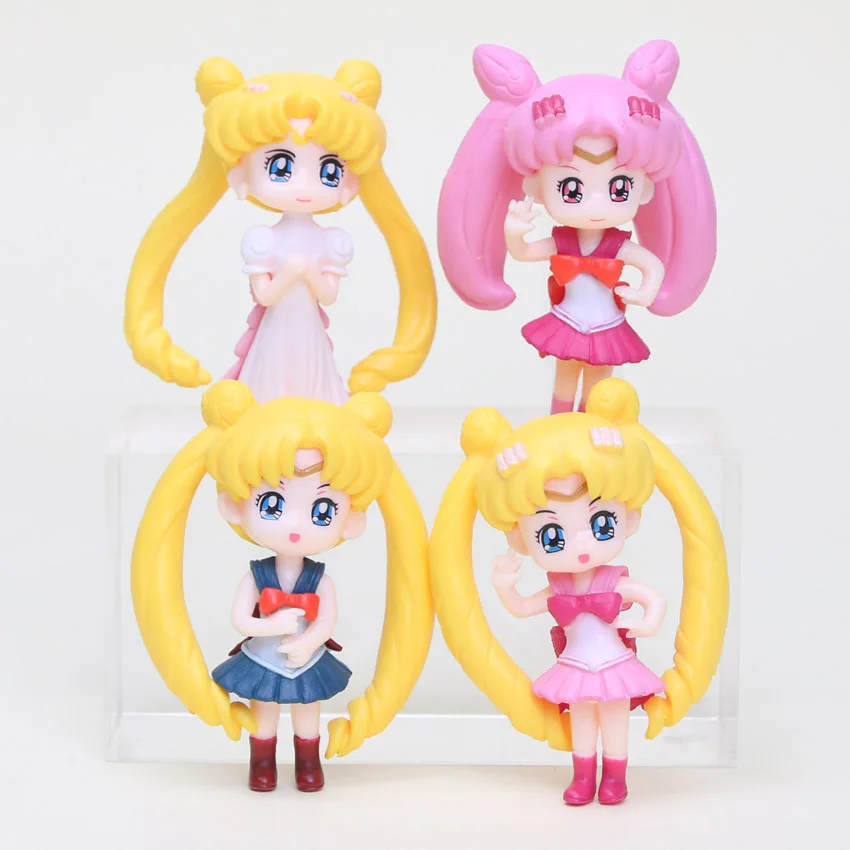 4pcs/lot Q Vision Sailor Moon Tsukino Usagi Chibiusa Princess Serenity PVC Action Figures toy 5cm
4pcs/lot Q Vision Sailor Moon Tsukino Usagi Chibiusa Princess Serenity PVC Action Figures toy 5cm