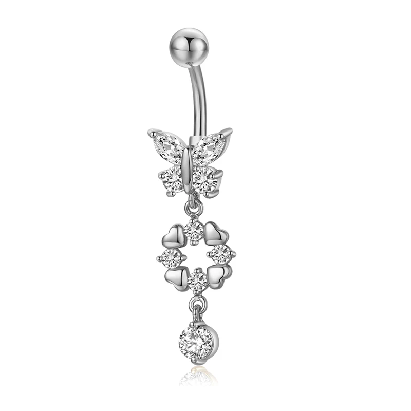 Delicate love flower butterfly zircon Navel Ring Belly Button Navel nail puncture products
Delicate love flower butterfly zircon Navel Ring Belly Button Navel nail puncture products