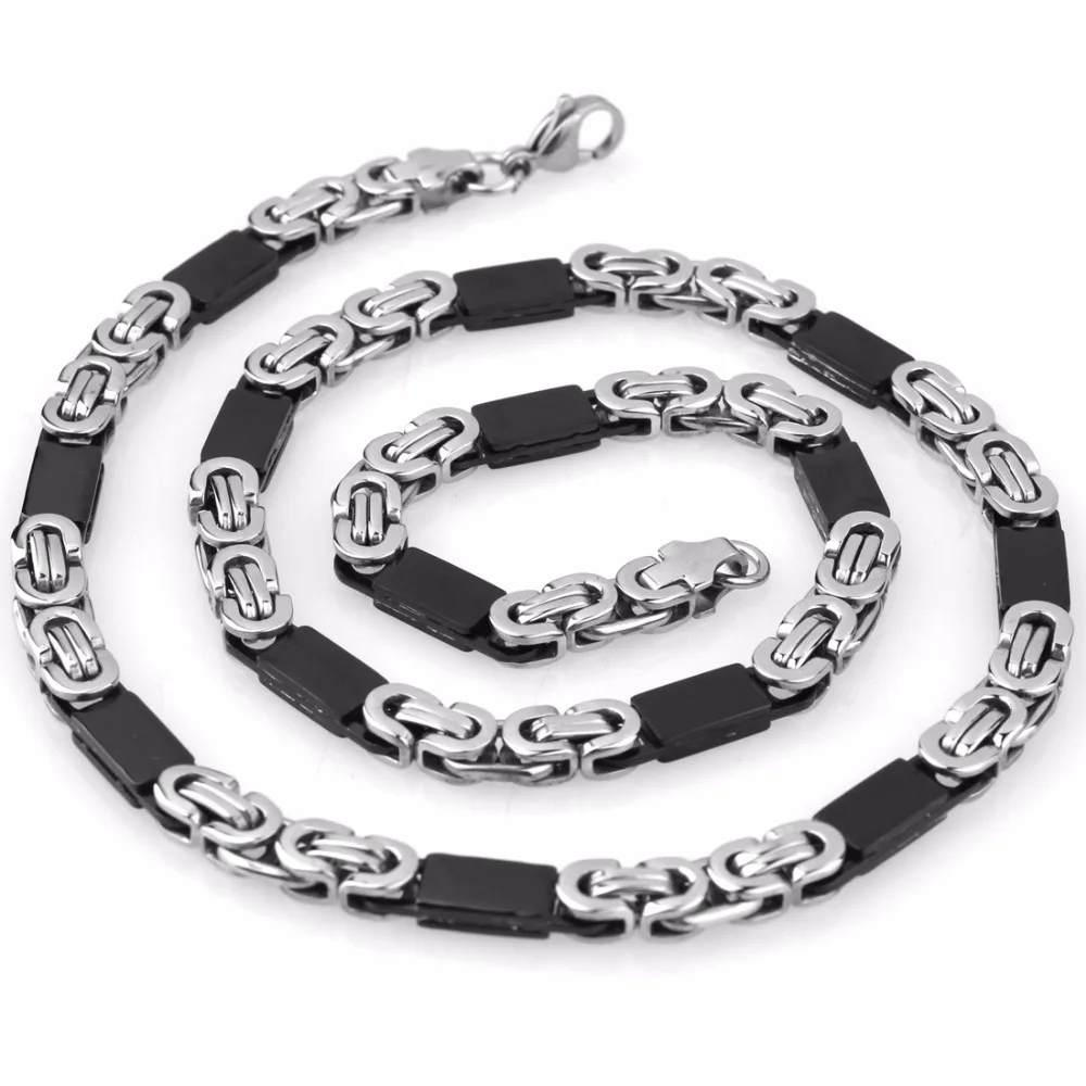 Top Quality Men Boy Jewelry Set Silver Black Stainless Steel Byzantine Chain Jewelry Sets Including Necklace And Bracelet
Top Quality Men Boy Jewelry Set Silver Black Stainless Steel Byzantine Chain Jewelry Sets Including Necklace And Bracelet