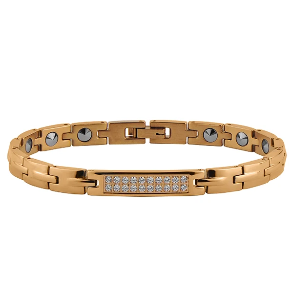 Germanium inlaid stainless steel popular jewelry bracelet