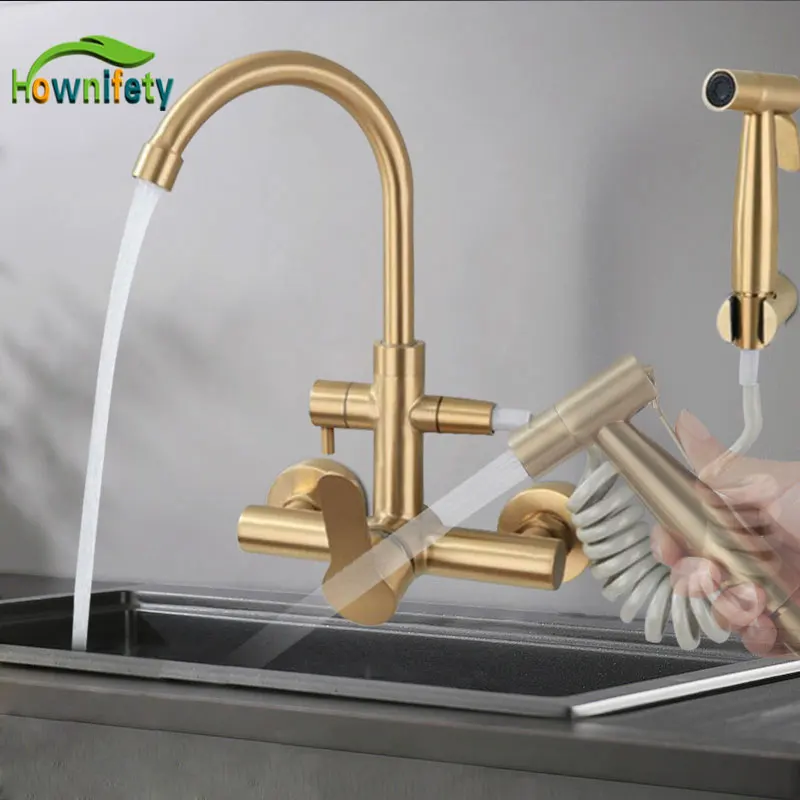 Brushed Gold Basin Sink Faucet Rotation hot Cold or single Cold Luxury Newest conceal wall mount crane
Brushed Gold Basin Sink Faucet Rotation hot Cold or single Cold Luxury Newest conceal wall mount crane