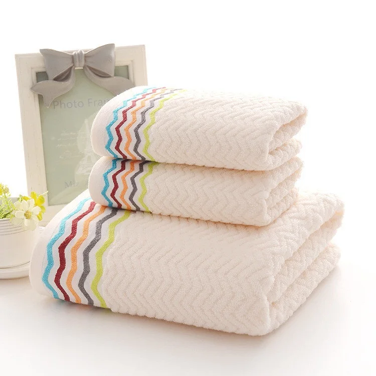 water wave 3pcs/set towel set Hot sale fashion stripe printed soft Home Terry 100% cotton Face towel 2pcs and bath towel 1pc
water wave 3pcs/set towel set Hot sale fashion stripe printed soft Home Terry 100% cotton Face towel 2pcs and bath towel 1pc