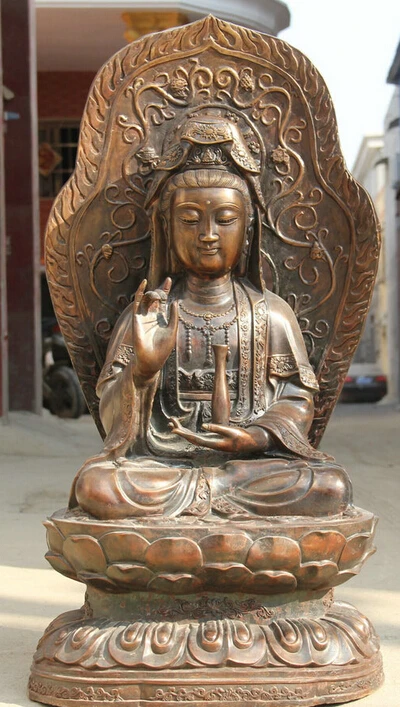 JP S62 32 Larger Chinese Bronze Kwan-yin Guan Yin Boddhisattva Goddess Vase Statue
JP S62 32 Larger Chinese Bronze Kwan-yin Guan Yin Boddhisattva Goddess Vase Statue