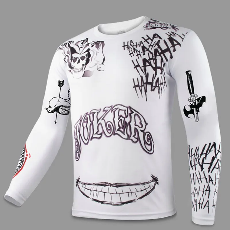 Suicide Squad Joker Men's Slim Fit T-Shirt Tattoo Print Harley Quinn Joker Deadshot Long Sleeve T-Shirts Tops Tee Elastic Fabric
Suicide Squad Joker Men's Slim Fit T-Shirt Tattoo Print Harley Quinn Joker Deadshot Long Sleeve T-Shirts Tops Tee Elastic Fabric