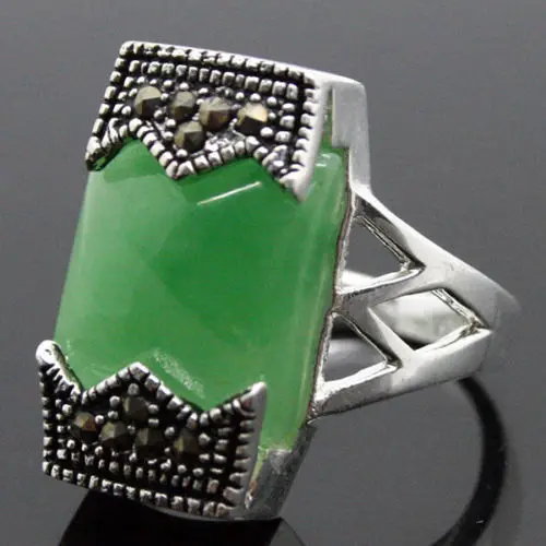 12*20mm Rare Marcasite Natural Green Natural Stone 925 Sterling Silver Ring Size 7/8/9/10
12*20mm Rare Marcasite Natural Green Natural Stone 925 Sterling Silver Ring Size 7/8/9/10