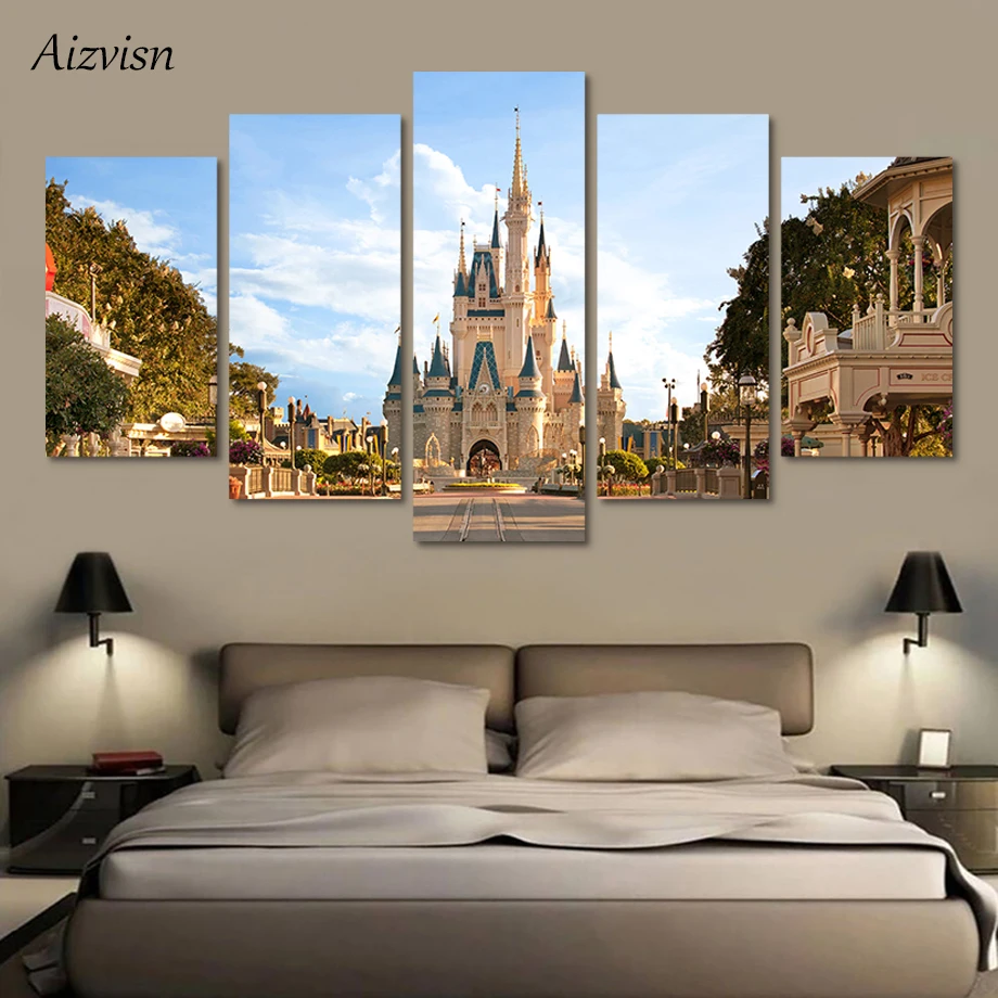 Aizvisn Modern 5 Panel Disneyland Castle Poster Decoration Painting Canvas Print Home Decoration Modular Wall Paintings Wall Art
Aizvisn Modern 5 Panel Disneyland Castle Poster Decoration Painting Canvas Print Home Decoration Modular Wall Paintings Wall Art