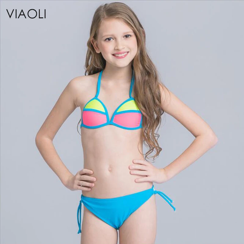 

Baby Girls Swimsuit New Arrival Color Block Stitching Big Child Girl Kids Girls Bikini Set Swimwear Bathing Swimming Costume