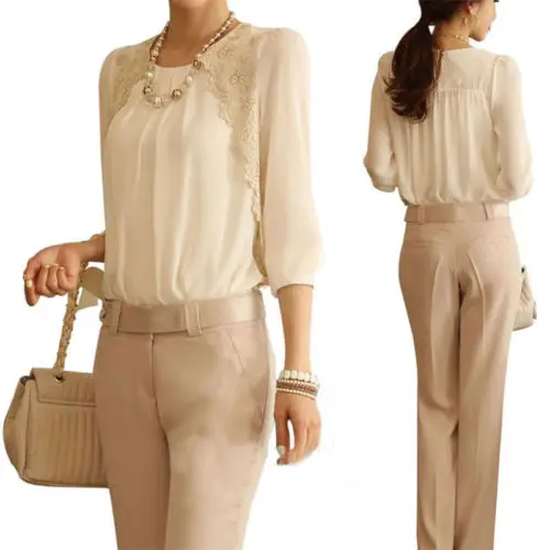 Fashion Summer New Women Casual Lace Elegant Chiffon Long Sleeve Ladies Shirt Loose Top Blouse Ladies
Fashion Summer New Women Casual Lace Elegant Chiffon Long Sleeve Ladies Shirt Loose Top Blouse Ladies