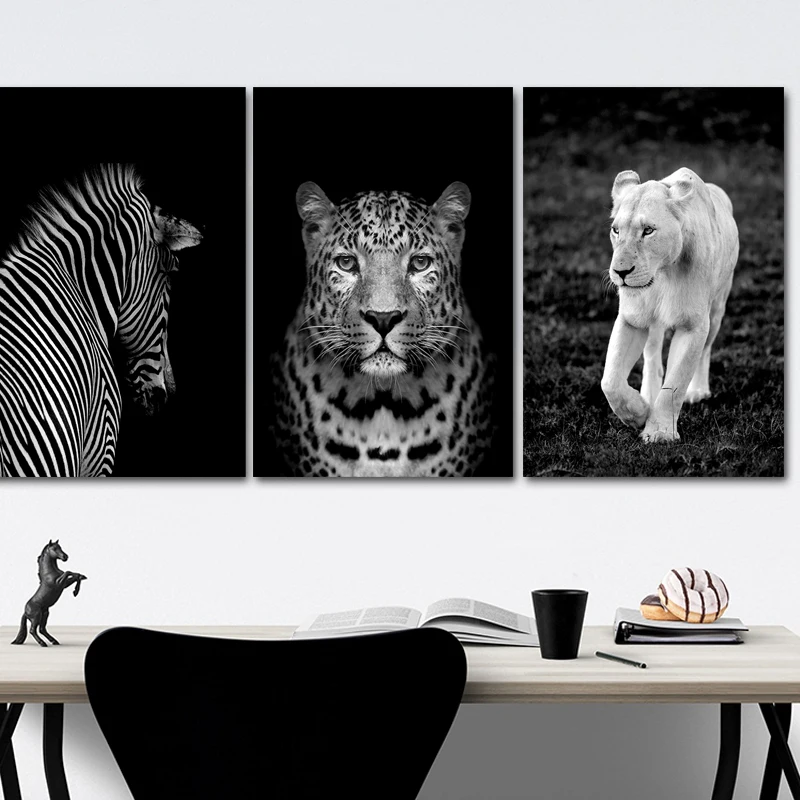 Black and White Africa Wild Animals Lion Leopard Poster on Canvas Paintings POP Wall Art Pictures for Living Room Home Decor
Black and White Africa Wild Animals Lion Leopard Poster on Canvas Paintings POP Wall Art Pictures for Living Room Home Decor