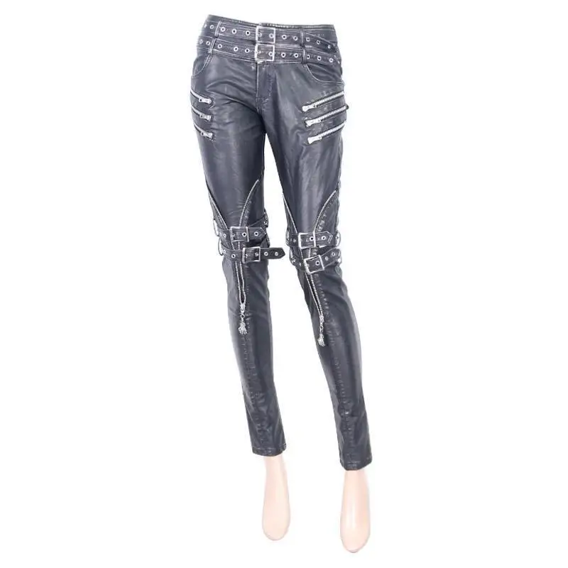 Devil Fashion Women's Faux Leather Goth Skinny Pants With Three Zippered Pockets PT03401/PT03402
Devil Fashion Women's Faux Leather Goth Skinny Pants With Three Zippered Pockets PT03401/PT03402