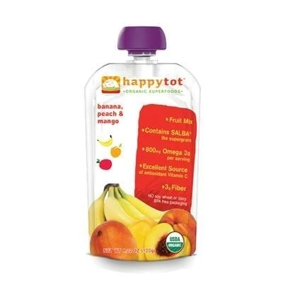 Happy Tot AY64986 Happy Tot Organic Stage 4 Pouch Food Banana Mango & Peach -16x4.22 Oz (1)
