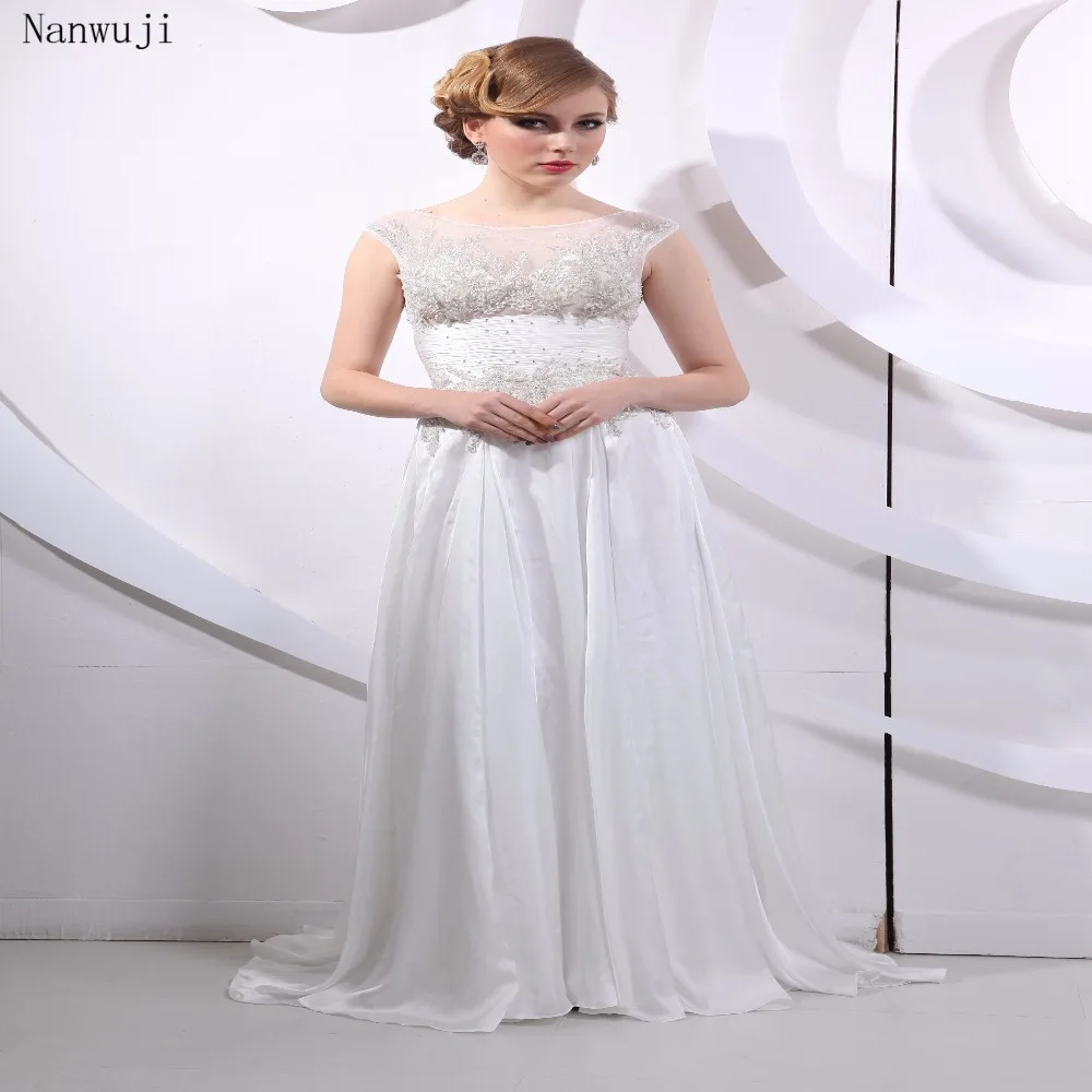 Sexy A-line Beach Wedding Dress Scoop Open Back Fashion Lace White/ Ivory Bridal Gowns Sweep Train Vestido De Noiva In Stock
Sexy A-line Beach Wedding Dress Scoop Open Back Fashion Lace White/ Ivory Bridal Gowns Sweep Train Vestido De Noiva In Stock